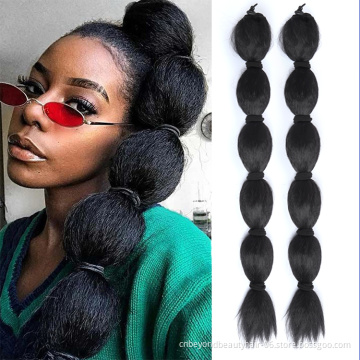 24inch Synthetic Lantern Bubble Braids kinky Straight Ponytail Drawstring Black Brown Hair Extension For Women
